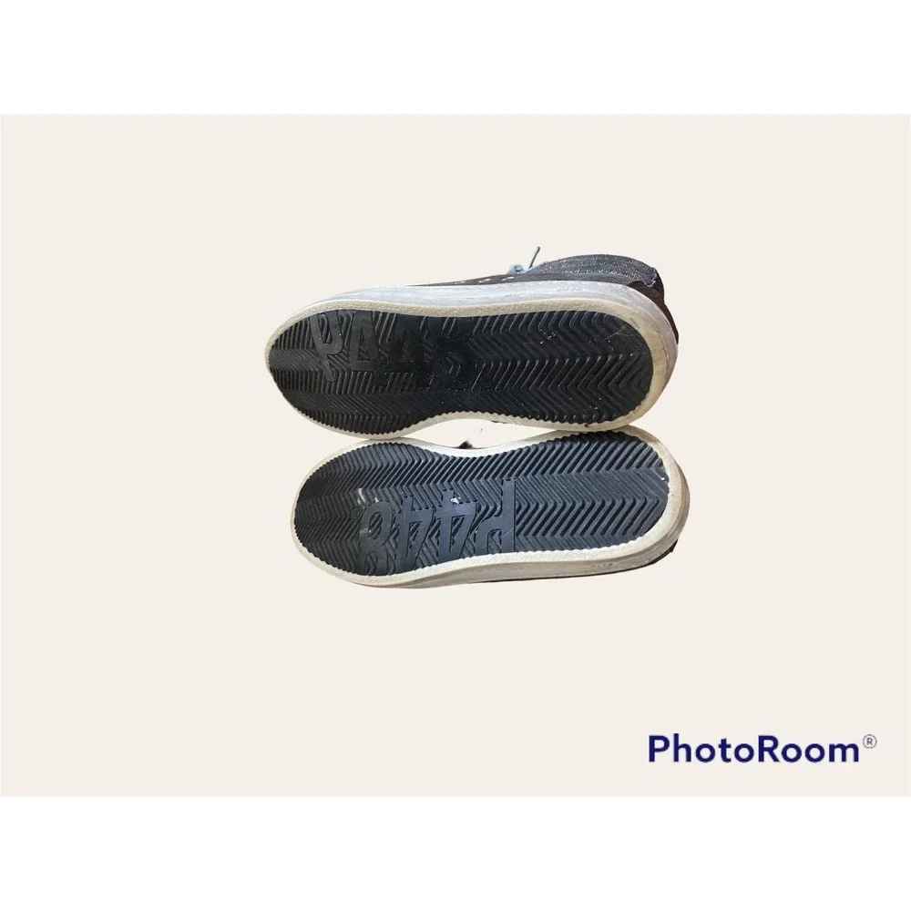 P448 Women's High-Top Glitter Sneakers in Black and Gray